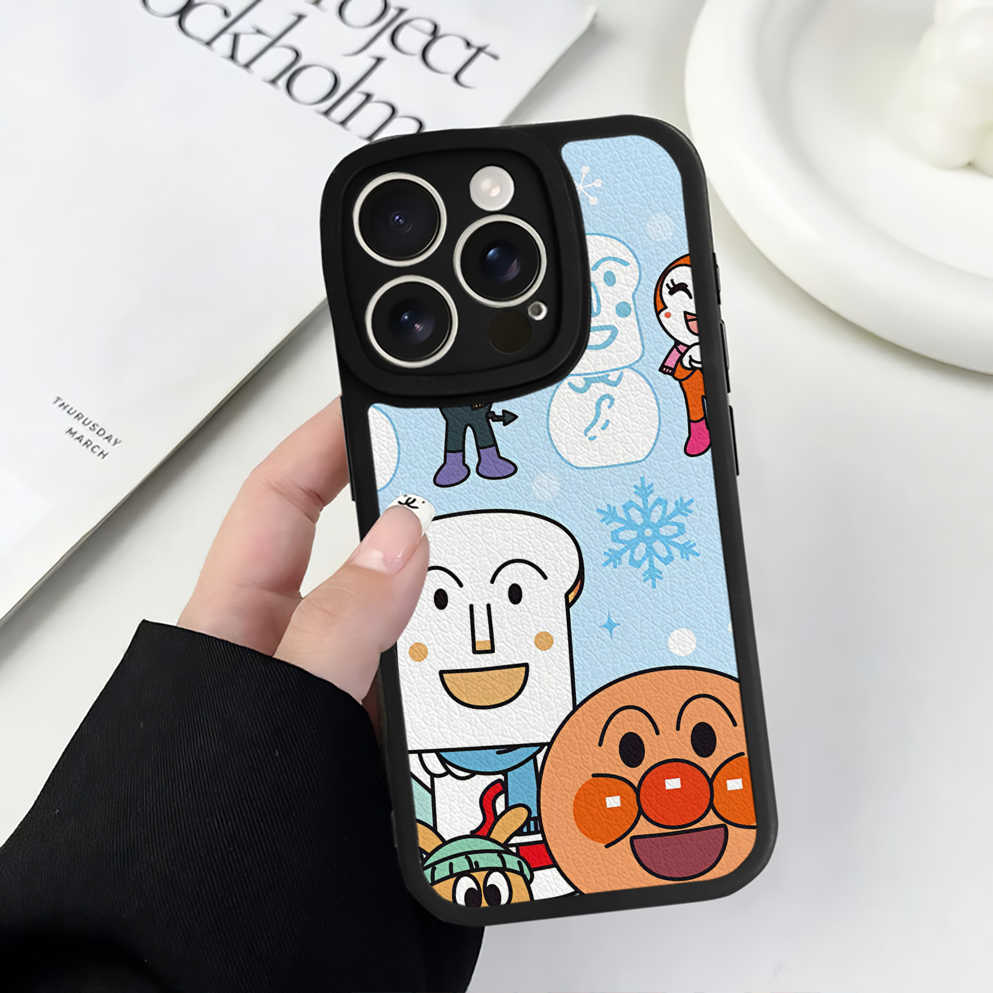 （画像用） アンパンマン Anpanman 【iPhone 16シリーズ対応】シリコンスマホケース（レザー調） 材質：シリコン